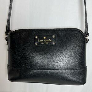 Kate Spade New York small black leather crossbody purse